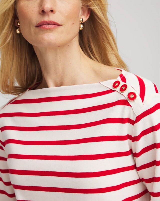 Bateau Neck Stripe Top - image 4